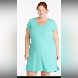 LL Bean Dress Women XS  Green Sun Smart Stretch Short Sleeve UPF 50 Quick Dry